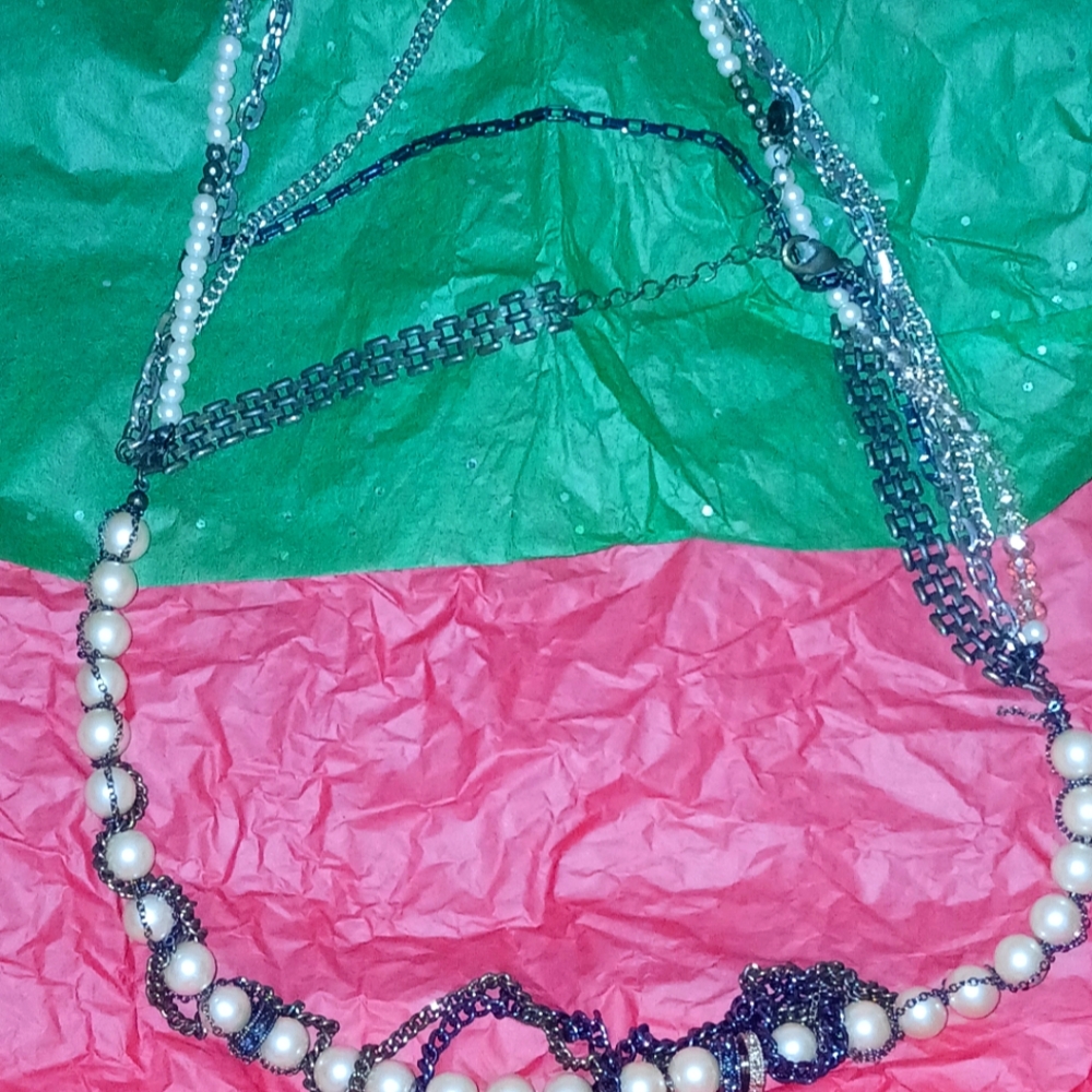 Elegant Pearl and Silver Necklace